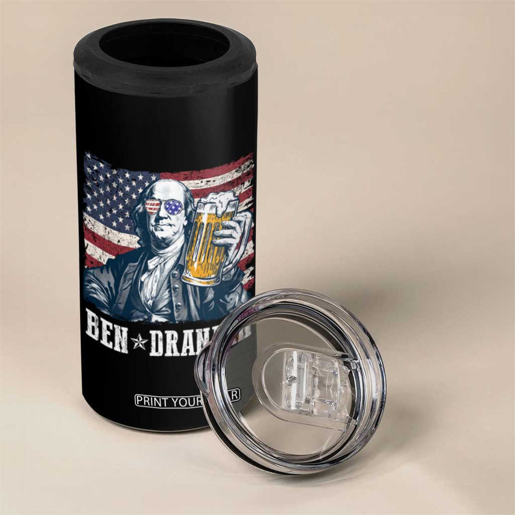 Funny 4th Of July Drinking 4 in 1 Can Cooler Tumbler Ben Drankin Benjamin Franklin Patriotic Party TB09 Print Your Wear