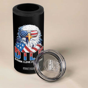 Funny 4th Of July 4 in 1 Can Cooler Tumbler Damn I Love Freedom TB09 Print Your Wear