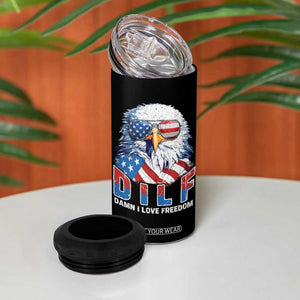 Funny 4th Of July 4 in 1 Can Cooler Tumbler Damn I Love Freedom TB09 Print Your Wear