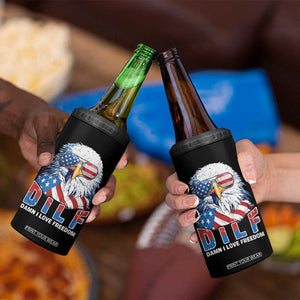 Funny 4th Of July 4 in 1 Can Cooler Tumbler Damn I Love Freedom TB09 Print Your Wear