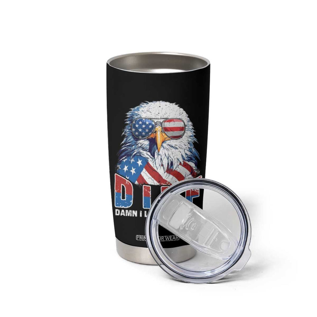 Funny 4th Of July Tumbler Cup Damn I Love Freedom TB09 Print Your Wear