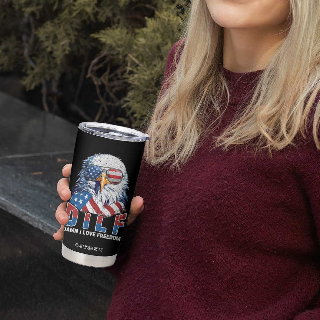 Funny 4th Of July Tumbler Cup Damn I Love Freedom TB09 Print Your Wear