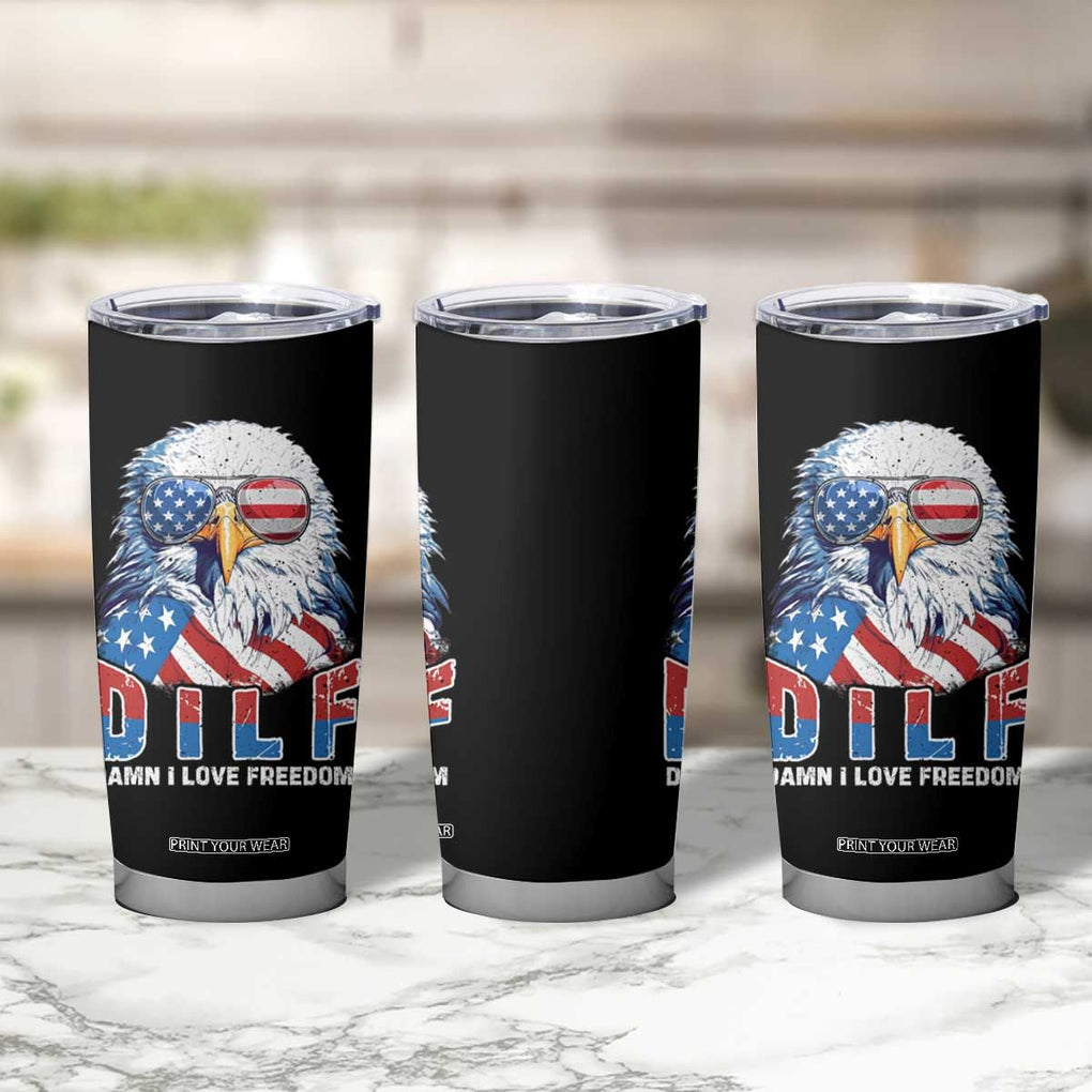 Funny 4th Of July Tumbler Cup Damn I Love Freedom TB09 Print Your Wear