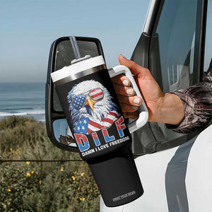 Funny 4th Of July Tumbler With Handle Damn I Love Freedom TB09 Print Your Wear