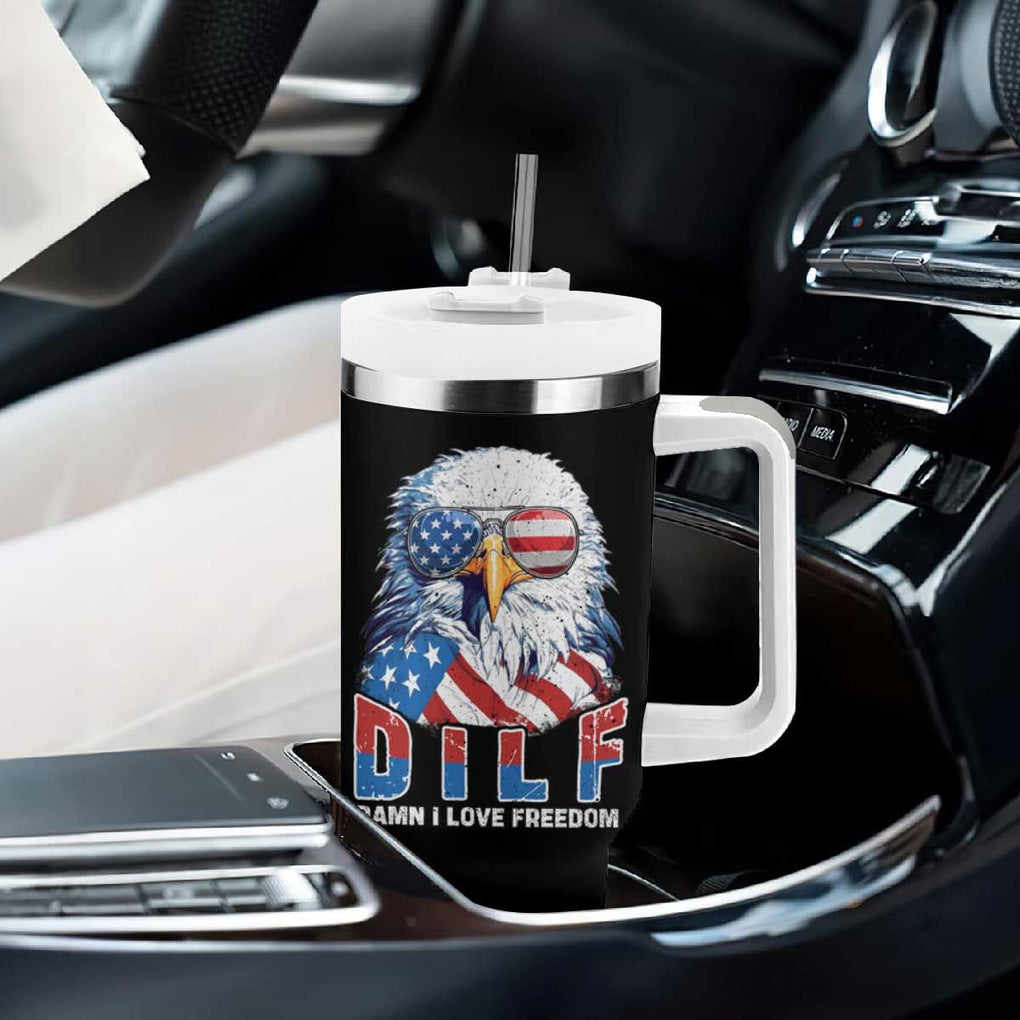 Funny 4th Of July Tumbler With Handle Damn I Love Freedom TB09 Print Your Wear