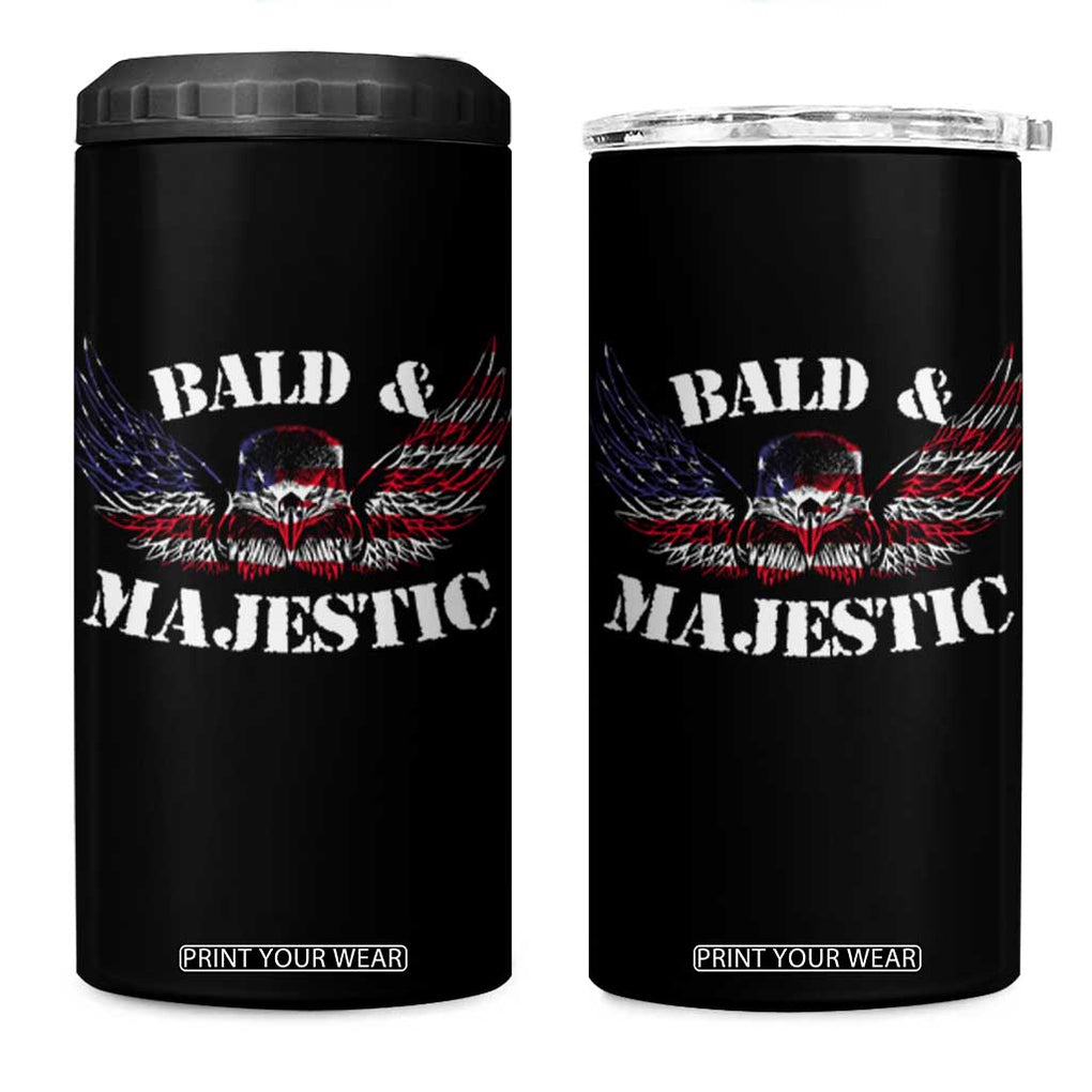 American Eagle Bald And Majestic 4 in 1 Can Cooler Tumbler TB09 One Size: 16 oz Black Print Your Wear