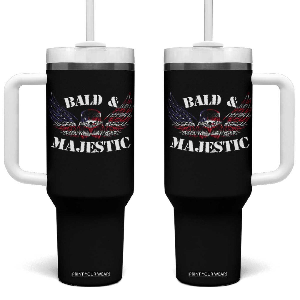 American Eagle Bald And Majestic Tumbler With Handle TB09 One Size: 40 oz Black Print Your Wear