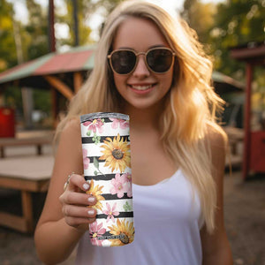 Christian Skinny Tumbler Be Still And Know Sunflower Aesthetic TB09 Print Your Wear