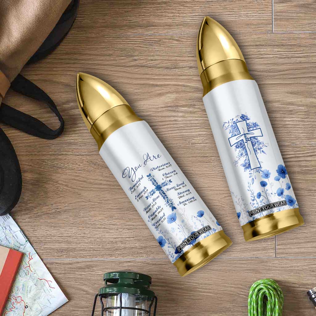 Christian Gifts Bullet Tumbler You Are Enough Inspirational Flower Christ Cross TB09 Print Your Wear