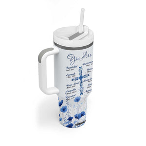 Christian Gifts Tumbler With Handle You Are Enough Inspirational Flower Christ Cross TB09 Print Your Wear