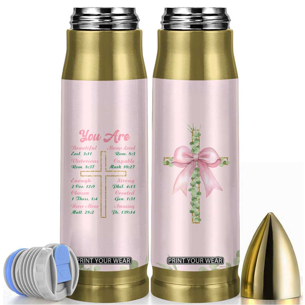 Christian Gifts Bullet Tumbler You Are Enough Inspirational Coquette Christ Cross TB09 Pink Print Your Wear