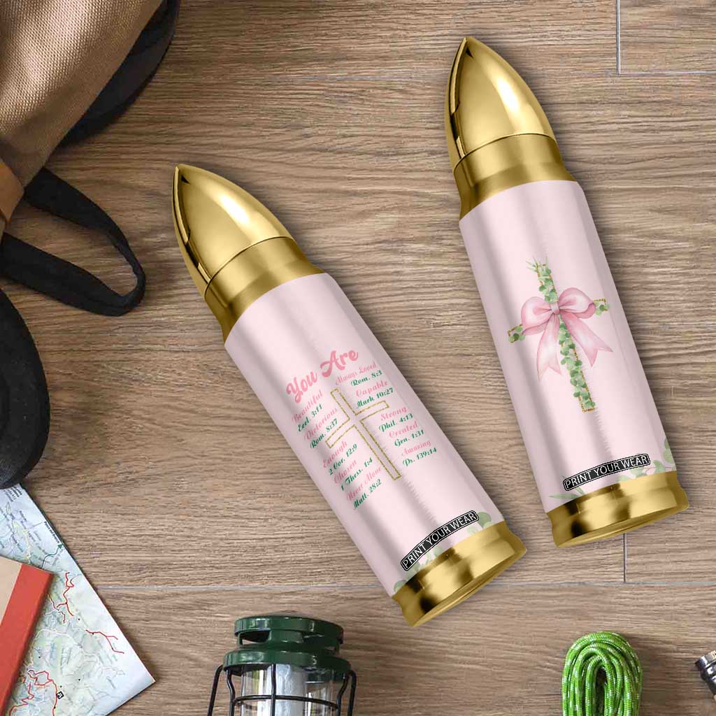 Christian Gifts Bullet Tumbler You Are Enough Inspirational Coquette Christ Cross TB09 Print Your Wear
