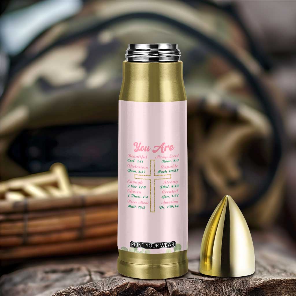 Christian Gifts Bullet Tumbler You Are Enough Inspirational Coquette Christ Cross TB09 Print Your Wear