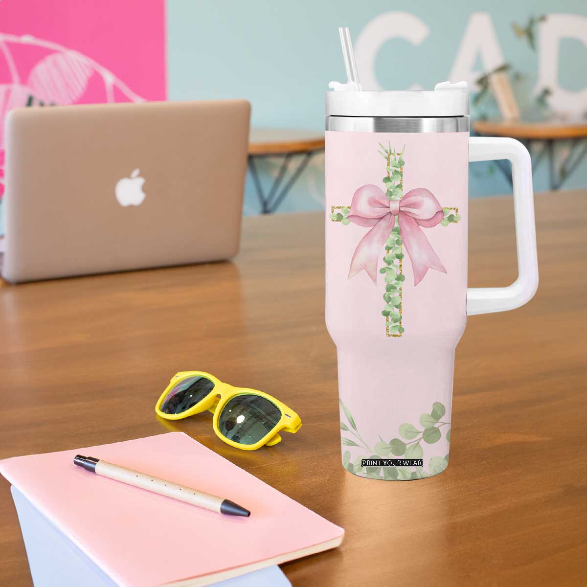 Christian Gifts Tumbler With Handle You Are Enough Inspirational Coquette Christ Cross TB09 Print Your Wear