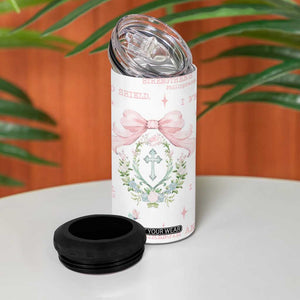 Christian Gifts 4 in 1 Can Cooler Tumbler I Am A Child Of God Coquette Christ Cross TB09 Print Your Wear