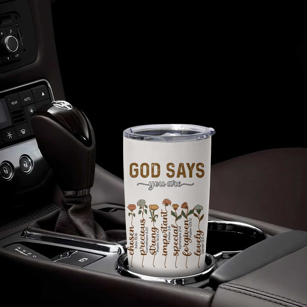 Christian Gifts Tumbler Cup God Say You Are Inspirational Flower Butterfly Christ Cross TB09 Print Your Wear