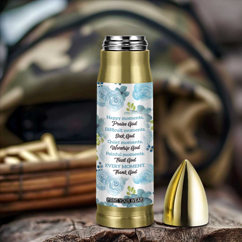 Christian Bullet Tumbler Thank God Faith Flower Christ Cross TB09 Print Your Wear