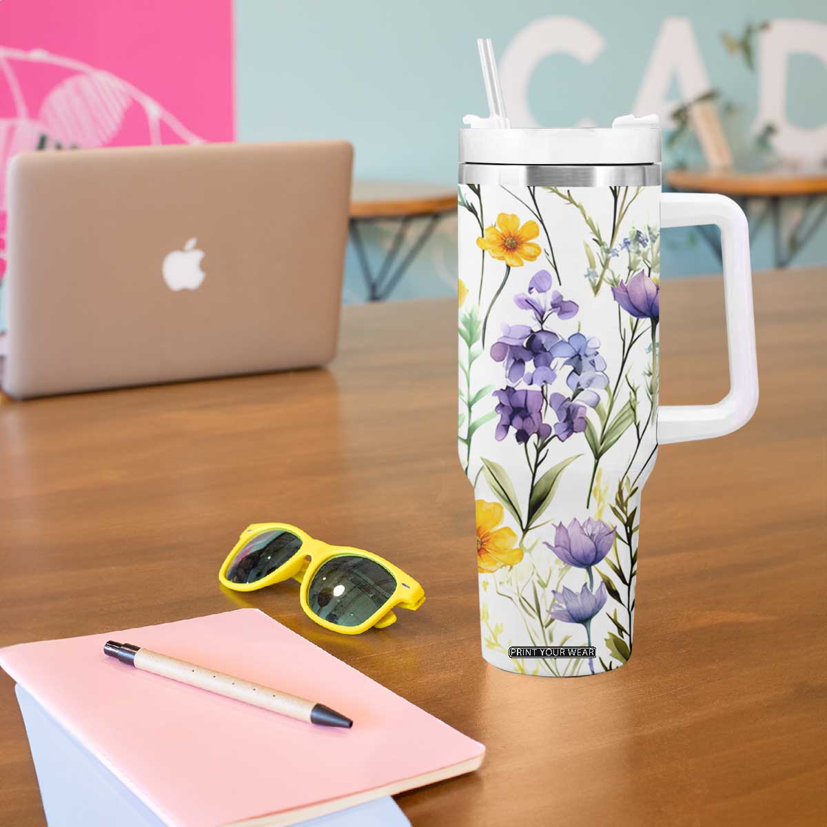 Christian Tumbler With Handle Faith Does Not Make Things Easy It Makes Them Possible TB09 Print Your Wear