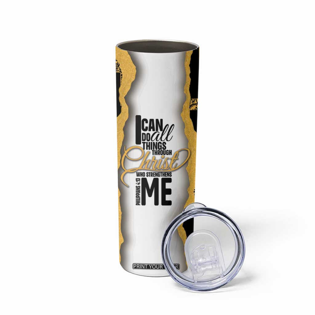 Christian Skinny Tumbler I Can Do All Things Through Christ Aesthetic TB09 Print Your Wear