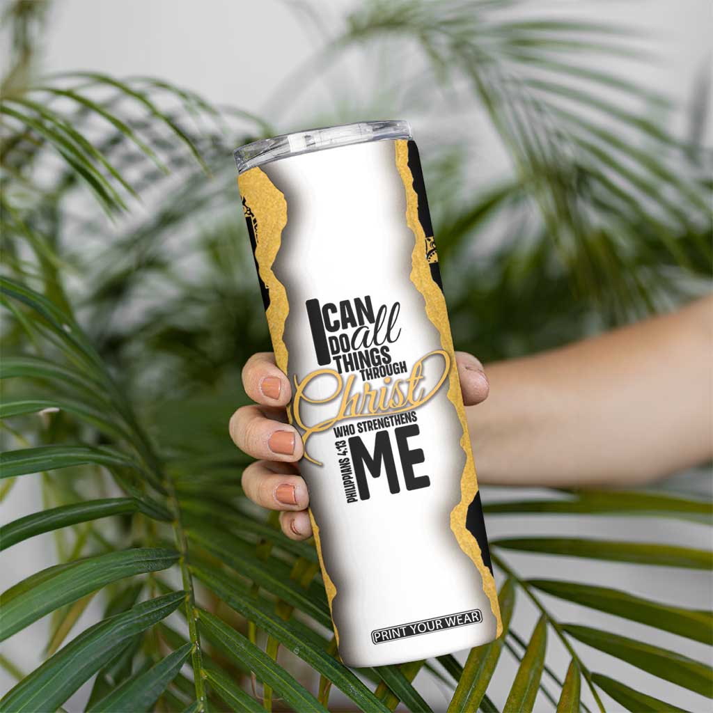 Christian Skinny Tumbler I Can Do All Things Through Christ Aesthetic TB09 Print Your Wear