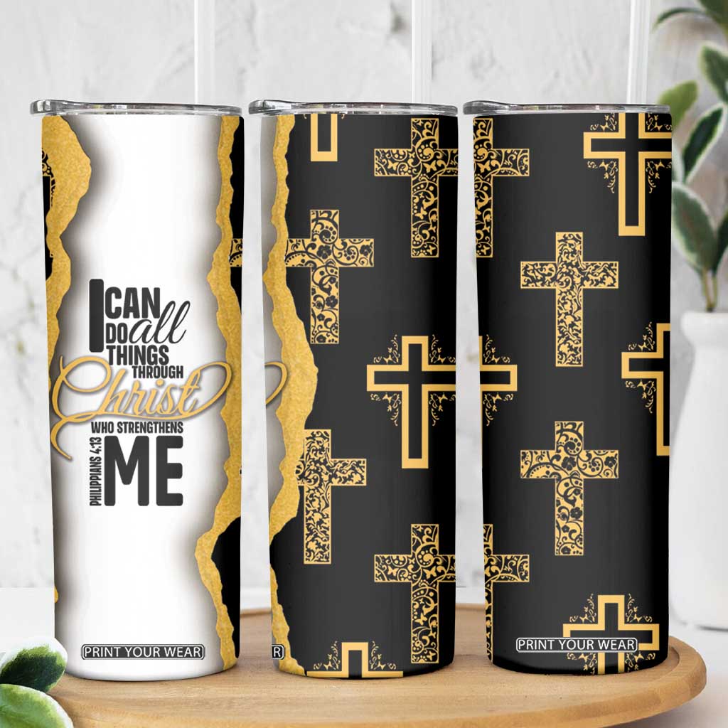 Christian Skinny Tumbler I Can Do All Things Through Christ Aesthetic TB09 Print Your Wear
