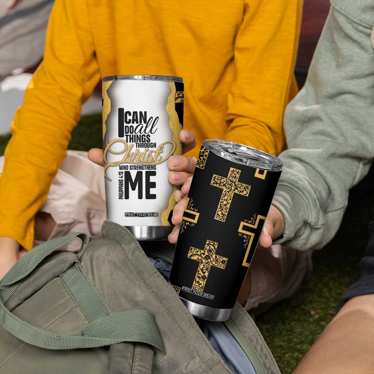 Christian Tumbler Cup I Can Do All Things Through Christ Aesthetic TB09 Print Your Wear