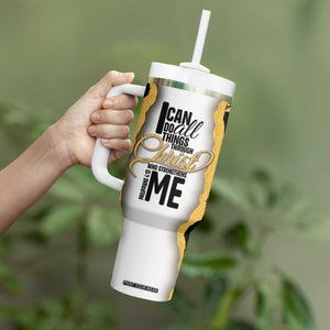 Christian Tumbler With Handle I Can Do All Things Through Christ Aesthetic TB09 Print Your Wear