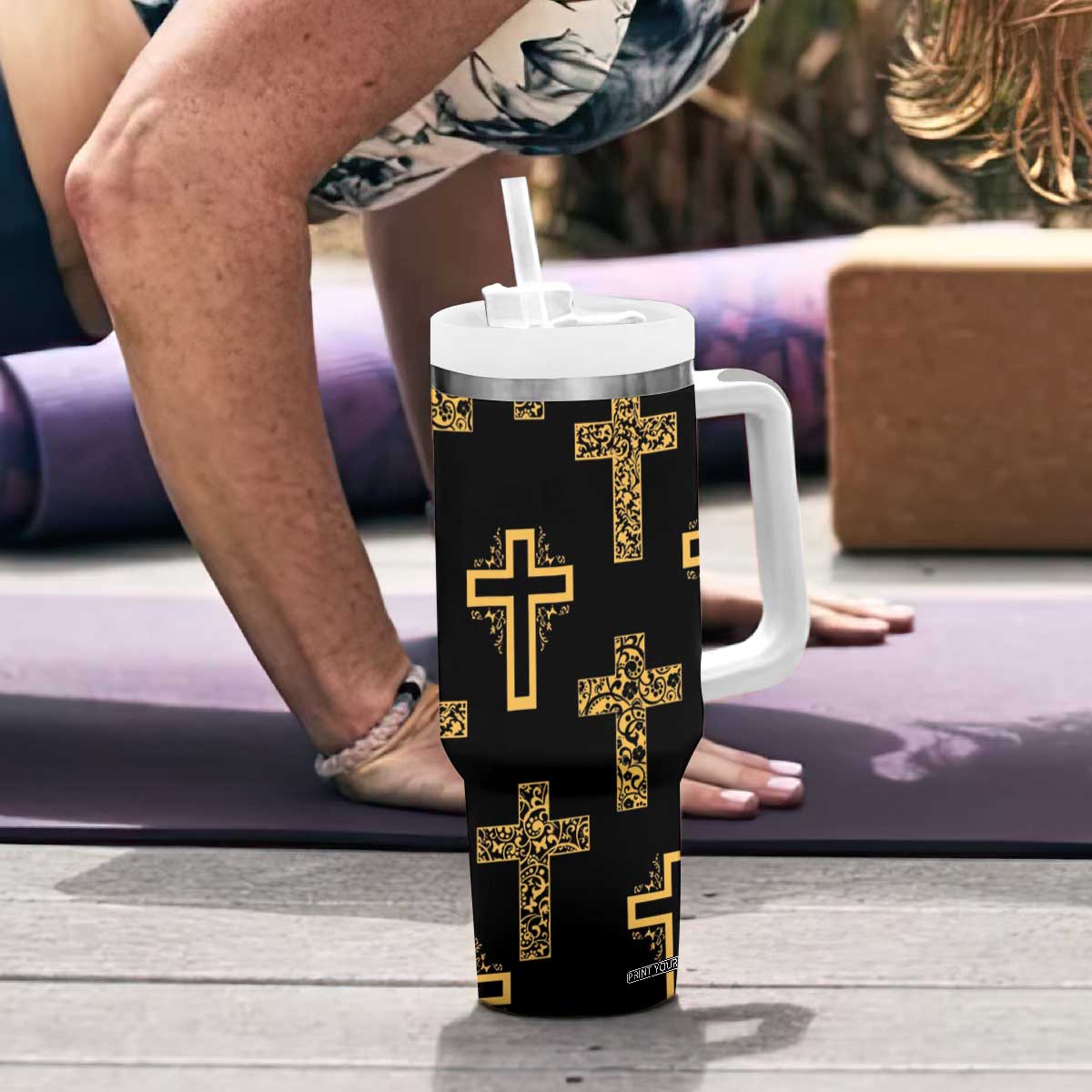 Christian Tumbler With Handle I Can Do All Things Through Christ Aesthetic TB09 Print Your Wear