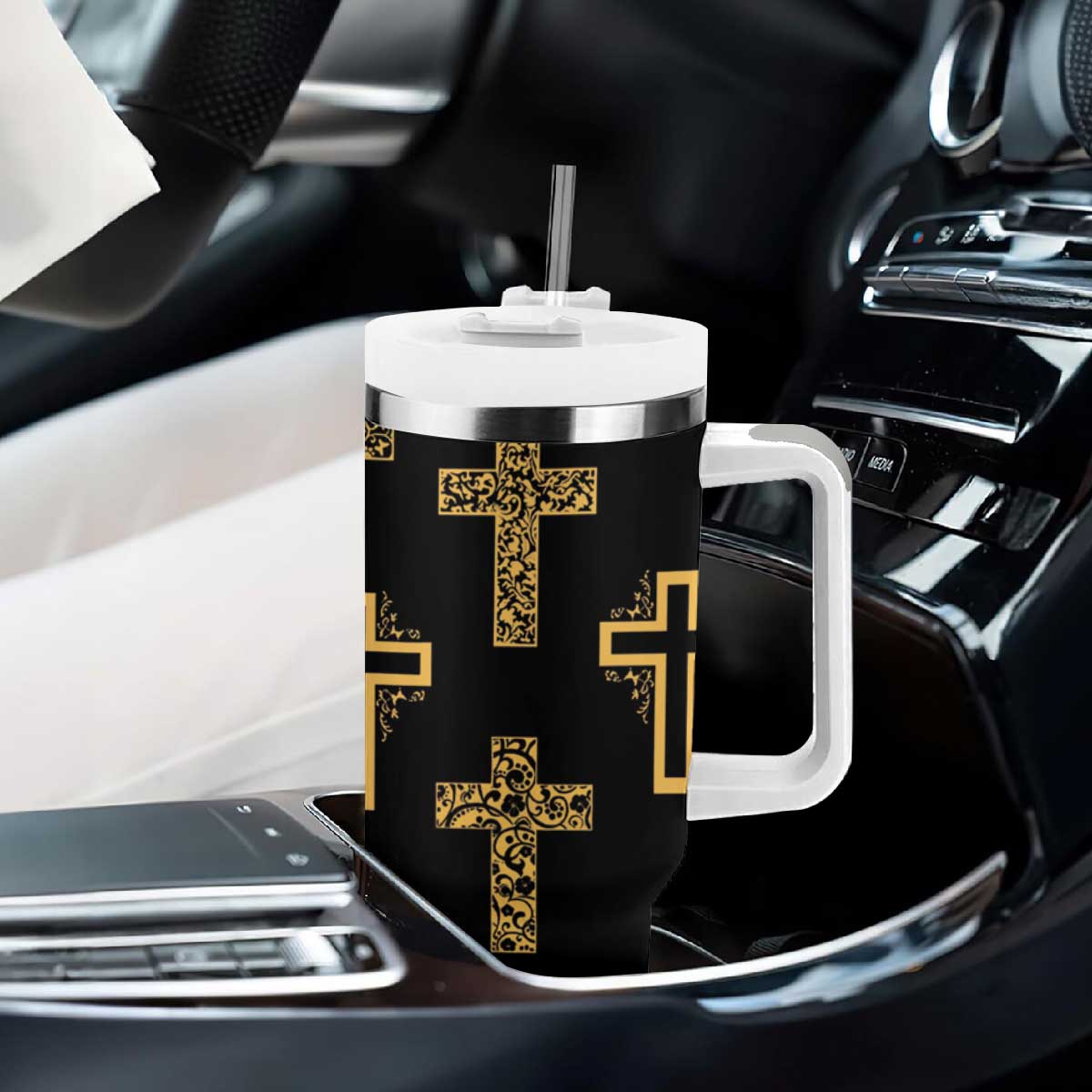 Christian Tumbler With Handle I Can Do All Things Through Christ Aesthetic TB09 Print Your Wear