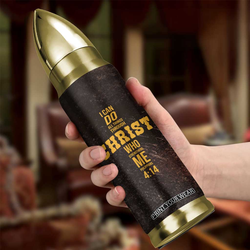Christian Gifts For Men Bullet Tumbler Man Of Faith I Can Do All Things Through Christ TB09 Print Your Wear