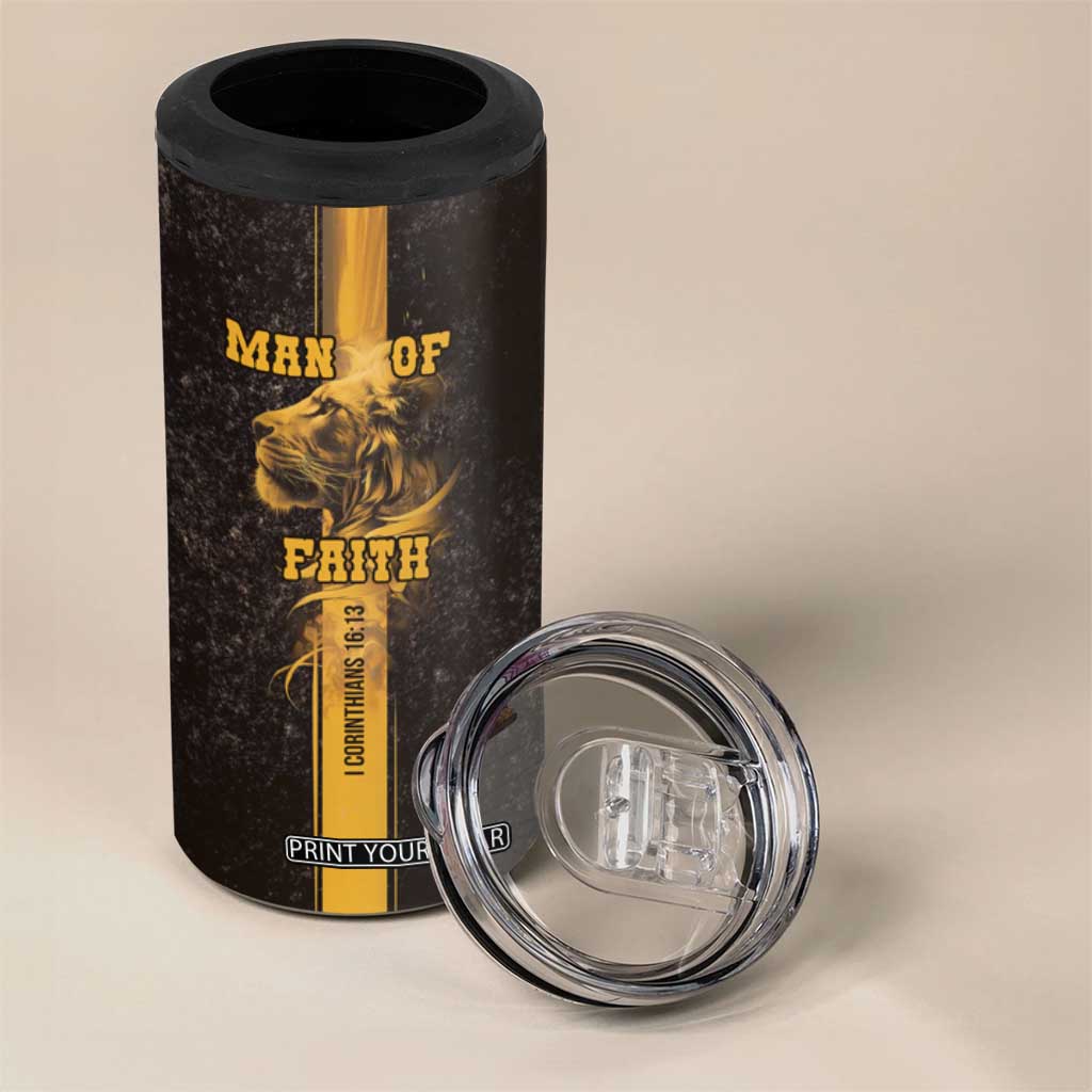 Christian Gifts For Men 4 in 1 Can Cooler Tumbler Man Of Faith I Can Do All Things Through Christ TB09 Print Your Wear