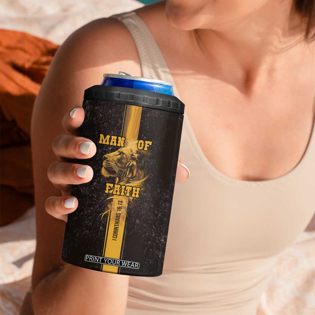 Christian Gifts For Men 4 in 1 Can Cooler Tumbler Man Of Faith I Can Do All Things Through Christ TB09 Print Your Wear
