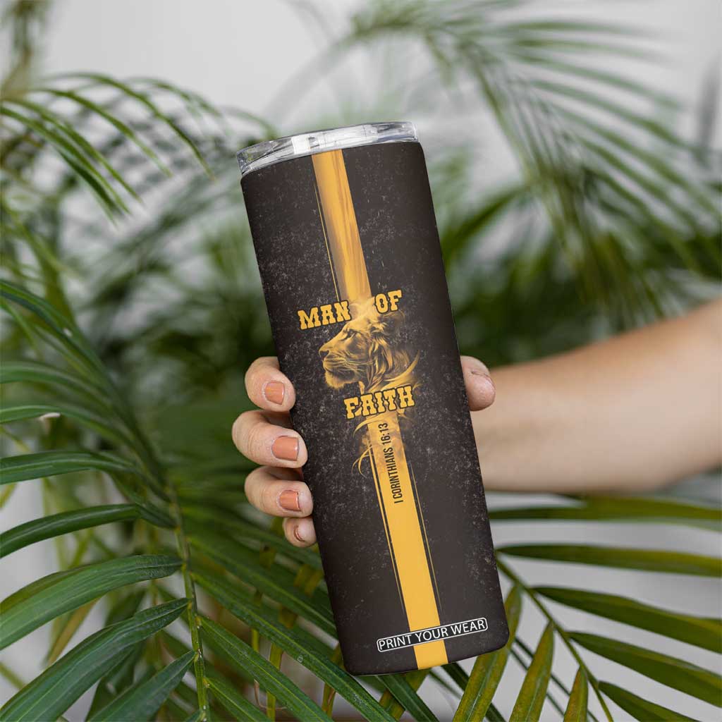 Christian Gifts For Men Skinny Tumbler Man Of Faith I Can Do All Things Through Christ TB09 Print Your Wear