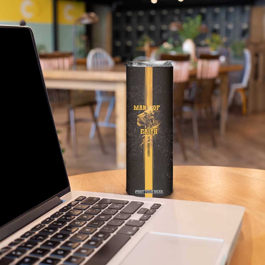 Christian Gifts For Men Skinny Tumbler Man Of Faith I Can Do All Things Through Christ TB09 Print Your Wear