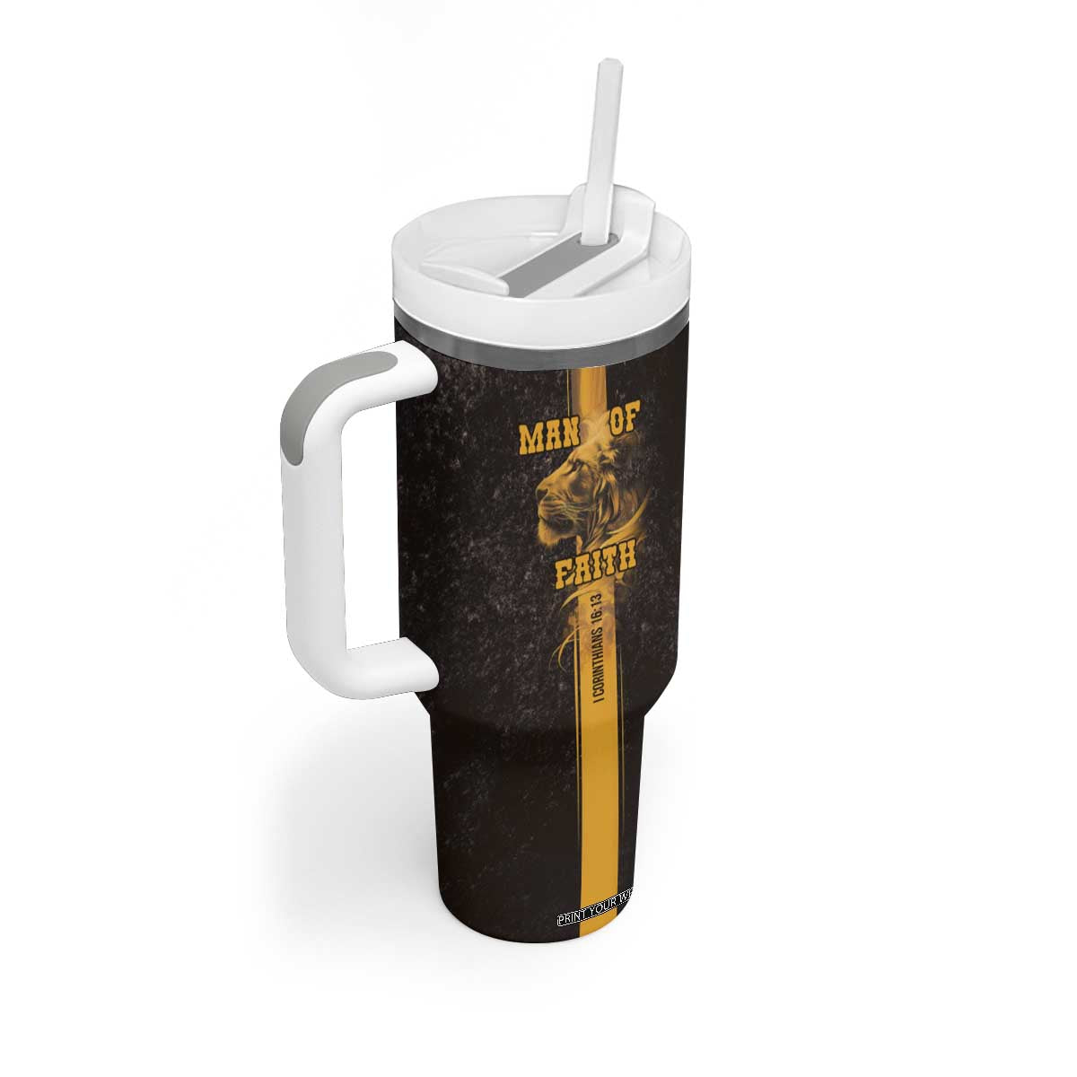 Christian Gifts For Men Tumbler With Handle Man Of Faith I Can Do All Things Through Christ TB09 Print Your Wear
