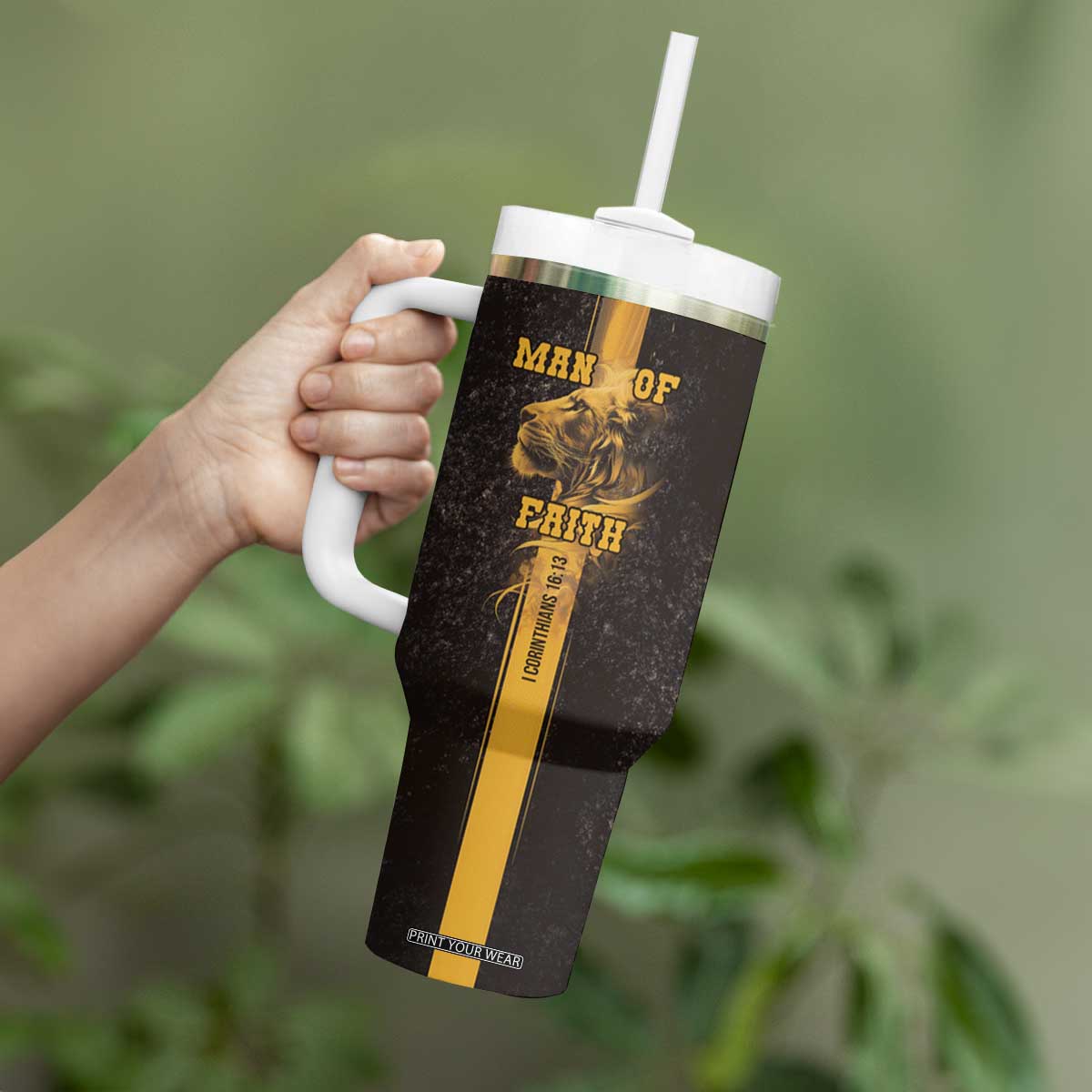Christian Gifts For Men Tumbler With Handle Man Of Faith I Can Do All Things Through Christ TB09 Print Your Wear