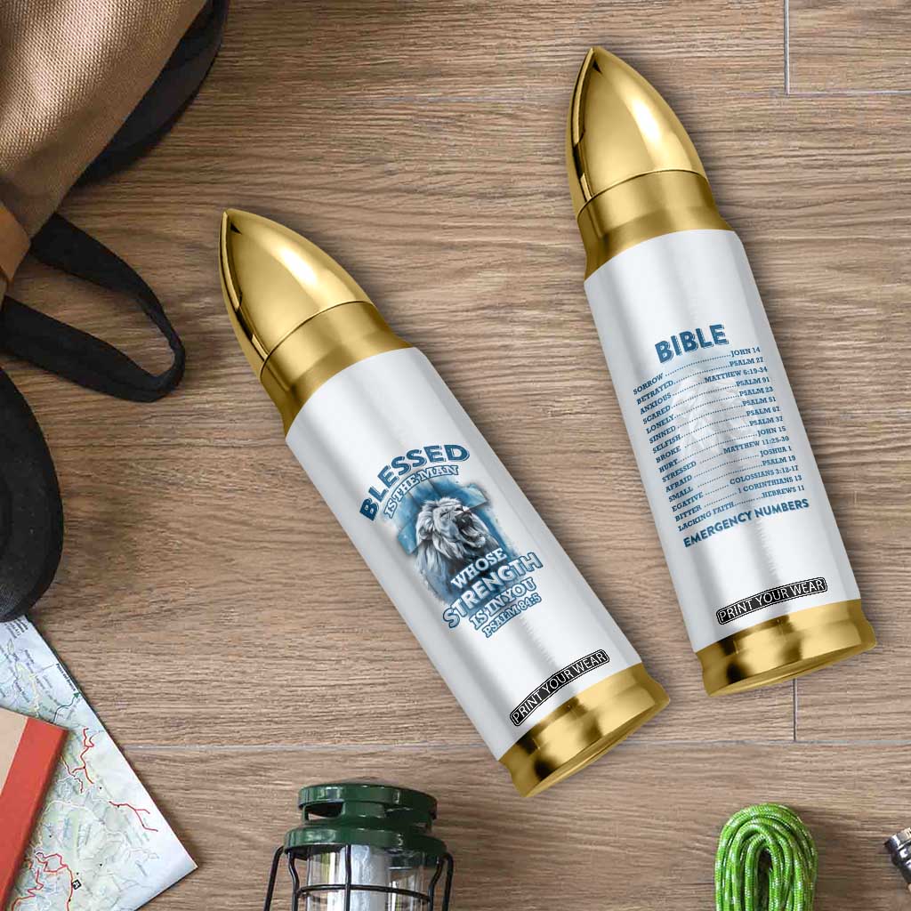 Christian Gifts For Men Bullet Tumbler Bible Emergency Numbers Lion Christ Cross TB09 Print Your Wear