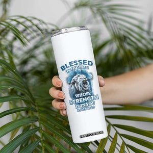 Christian Gifts For Men Skinny Tumbler Bible Emergency Numbers Lion Christ Cross TB09 Print Your Wear