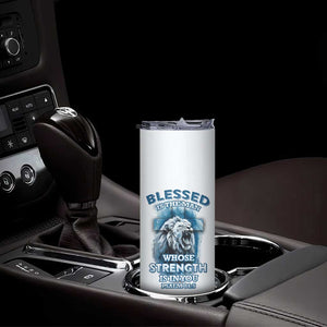 Christian Gifts For Men Skinny Tumbler Bible Emergency Numbers Lion Christ Cross TB09 Print Your Wear