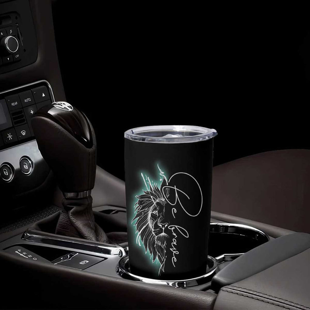 Suicide Prevention Awareness Tumbler Cup Teal Purple Lion Elephant Be Brave Be Kind TB09 Print Your Wear