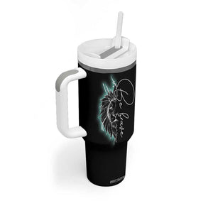 Suicide Prevention Awareness Tumbler With Handle Teal Purple Lion Elephant Be Brave Be Kind TB09 Print Your Wear