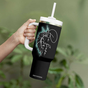 Suicide Prevention Awareness Tumbler With Handle Teal Purple Lion Elephant Be Brave Be Kind TB09 Print Your Wear