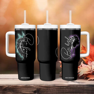 Suicide Prevention Awareness Tumbler With Handle Teal Purple Lion Elephant Be Brave Be Kind TB09 Print Your Wear