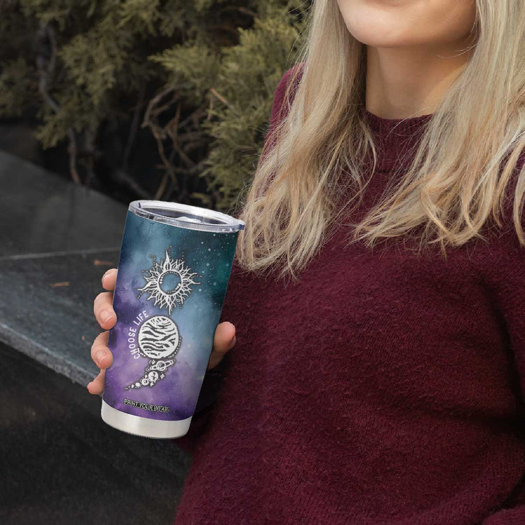 Suicide Prevention Awareness Tumbler Cup Choose Life Planets Semicolon Teal Purple Galaxy Outer Space TB09 Print Your Wear