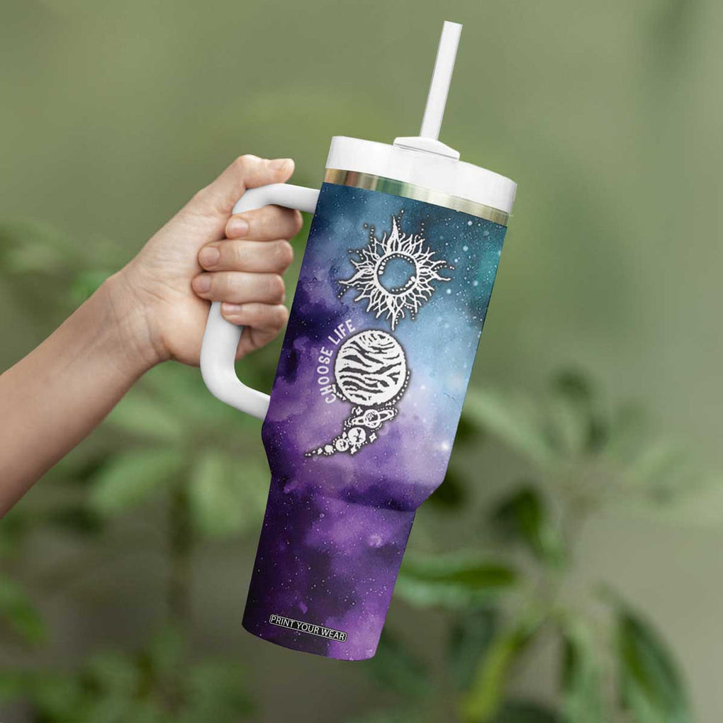 Suicide Prevention Awareness Tumbler With Handle Choose Life Planets Semicolon Teal Purple Galaxy Outer Space TB09 Print Your Wear