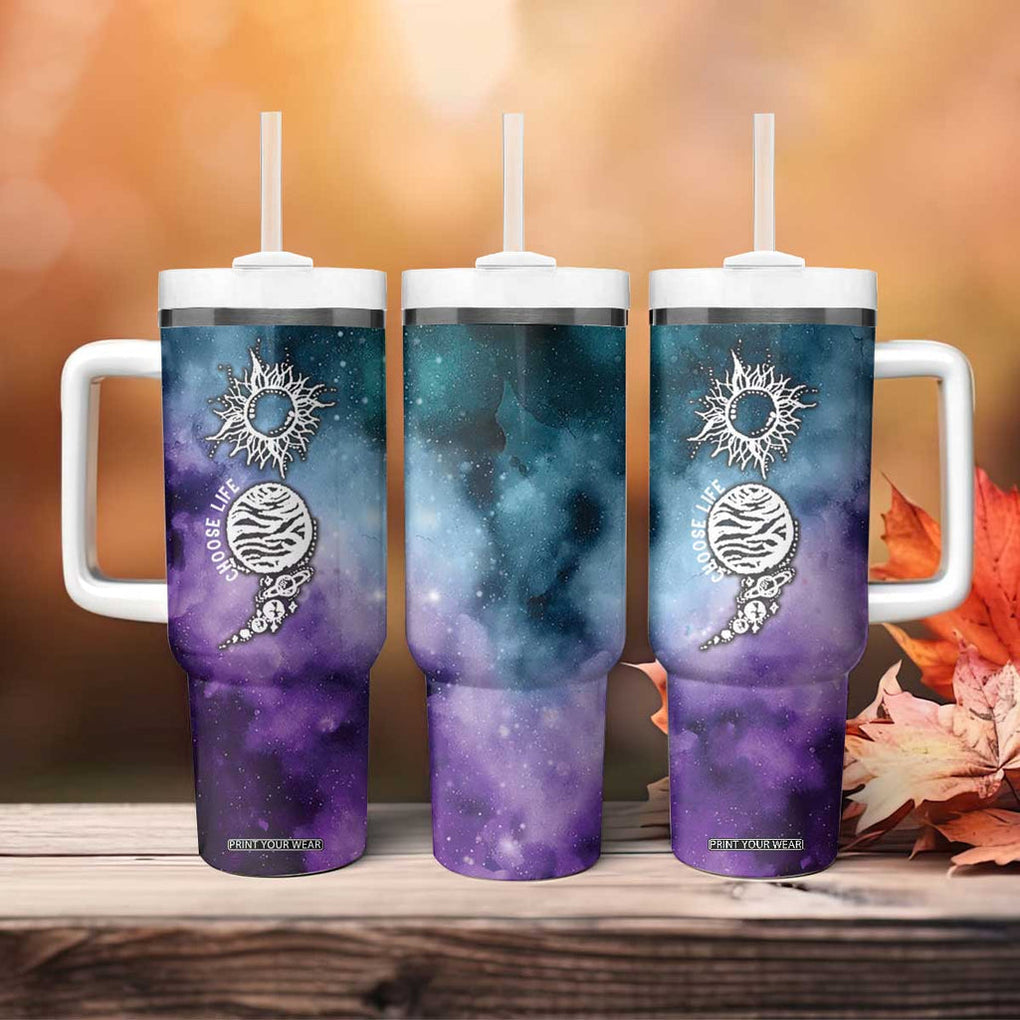 Suicide Prevention Awareness Tumbler With Handle Choose Life Planets Semicolon Teal Purple Galaxy Outer Space TB09 Print Your Wear