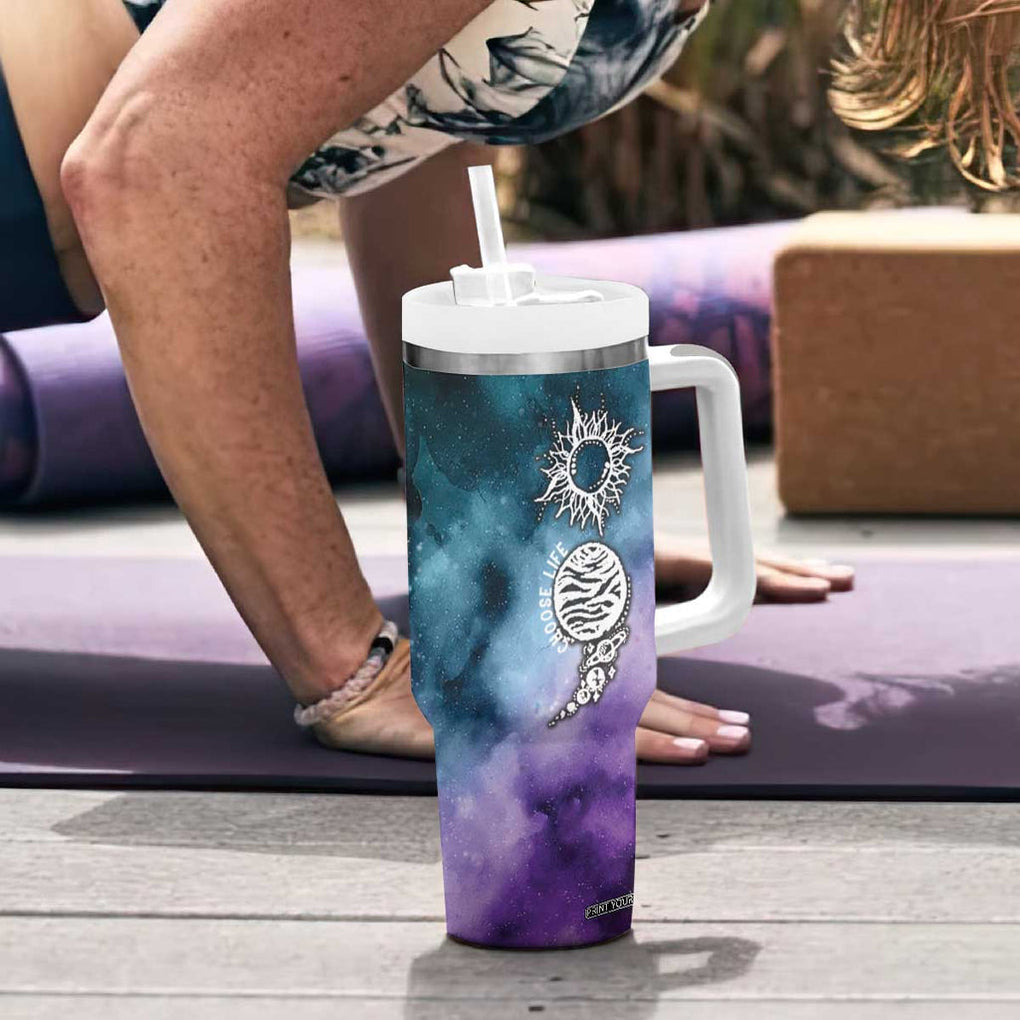 Suicide Prevention Awareness Tumbler With Handle Choose Life Planets Semicolon Teal Purple Galaxy Outer Space TB09 Print Your Wear