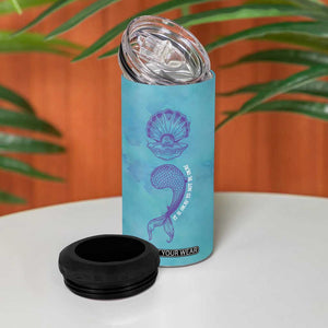Suicide Prevention Awareness 4 in 1 Can Cooler Tumbler It's Ok To Not Be Ok Mermaid Semicolon Teal Purple Ocean TB09 Print Your Wear
