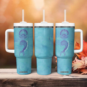 Suicide Prevention Awareness Tumbler With Handle It's Ok To Not Be Ok Mermaid Semicolon Teal Purple Ocean TB09 Print Your Wear