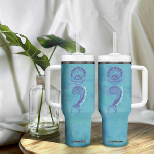 Suicide Prevention Awareness Tumbler With Handle It's Ok To Not Be Ok Mermaid Semicolon Teal Purple Ocean TB09 Print Your Wear
